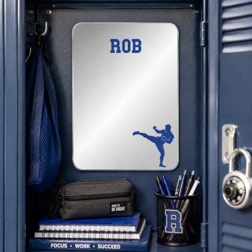 Personalized Sports Player Fan Team Club Locker Mirror Magnet – Back to School Decor, Colorful Magnetic Organizer Accessory for Gym, Home, Office & Refrigerator (MMA Mixed Martial Arts Male)