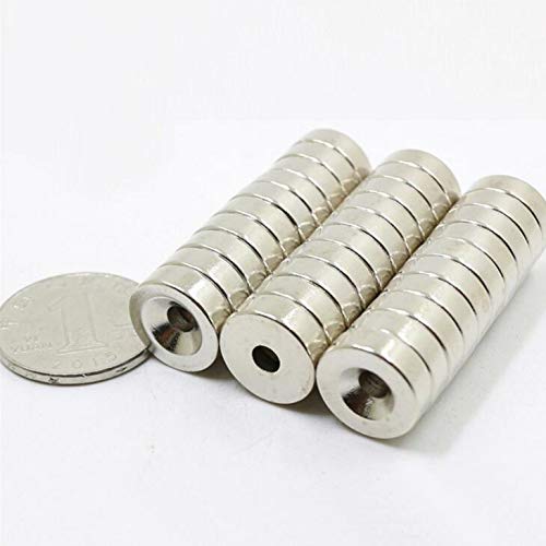 10 Pieces D15mm xH5mm, 5mm Hole, Countersink disc Small Multi-Purpose Refrigerator Magnet for Refrigerator, Science, Crafts, Project Science, Educational Magnetic kit