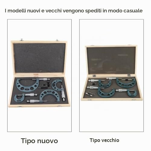 Set Micrometri Precisione Diametro Esterno Set Micrometri 4 Pezzi 0-100mm Calibro di Spessore Calibro a Corsoio Micrometro Esterno con Scatola