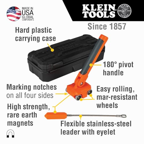 Klein Tools 50611 Magnetic Wire Puller, Pulls Electrical Wire Behind Walls/Tight Spaces, Stainless-Steel Leader, Cable Pulling, Rare Magnet by KLEIN TOOLS - Image 2