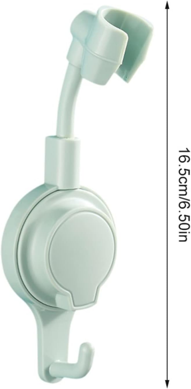 2PCS Adjustable Shower Holder Stand Suction Cup Shower Head Holder Wall Mount Showerhead Bracket Bathroom Support Douche Punch-Free Shower Installation Bracket(Light Green-1 Hook)