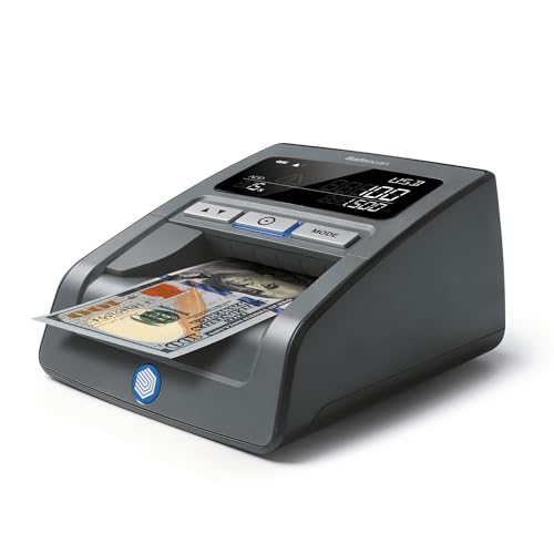 Safescan 185-S automatischer Geldscheinprüfer zur schnellen Überprüfung von Geldscheinen - Inklusive US Dollar - Falschgeldprüfgerät mit 7-facher Echtheitsprüfung - 100% genauer Geldscheinprüfer