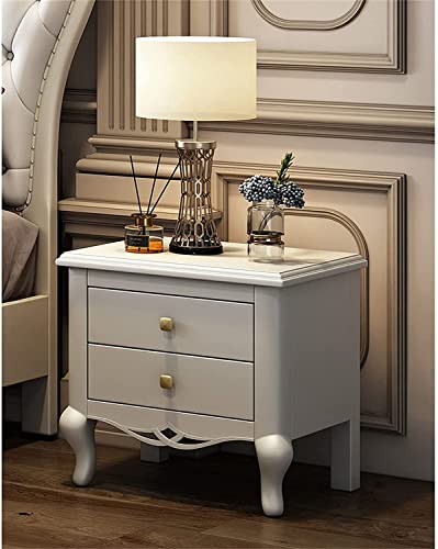 Table de chevet en bois de caoutchouc gris lot de 2 LiChA