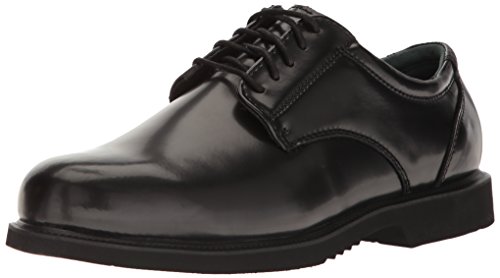 Thorogood Uniform Classics Oxford Black Dress Shoes for Men Featuring High-Shine Leather, Removable EVA Comfort Insole, and Slip-Resistant Blown Rubber Outsole, Black - 11.5 XW by Thorogood - Used condition - US$42.97