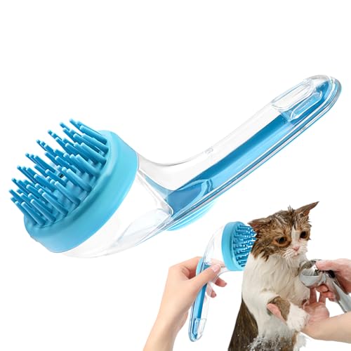 Generisch - Hunde-Badebürste | -Bade-Massagebürste mit Shampoo-Spender – Fellpflege-Werkzeug, Reiniger mit Silikonborsten, Katzenkamm, Duschzubehör für Welpen, Kätzchen, Kleintiere