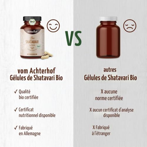 Gélules de Shatavari 160 pièces | 500 mg par gélule | poudre fine de Shatavari de qualité biologique | Ayurvéda pour femmes | végétalien | vom Achterhof – vue 3