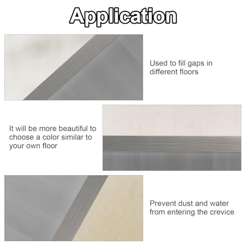 Floor Transition Strip - Self-Adhesive PVC Trim for Carpet to Flooring, Threshold Gap Cover (10ft x 1.57in, Grey Wood) - Image 6