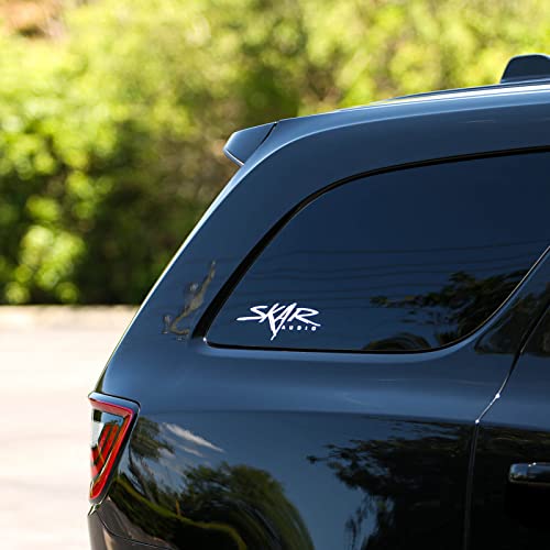 Calcomanía Skar Audio de vinilo 9x3 pulgadas blanca para coche 3