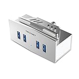 TECKNET USB 3.0 4 Puertos hub con Soporte Pinza magnética de Aluminio