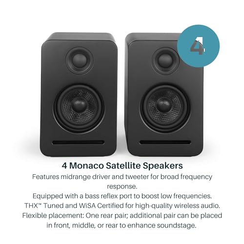 image for Platin Monaco 5.1 Wireless Home Theater Surround Sound System for Smar