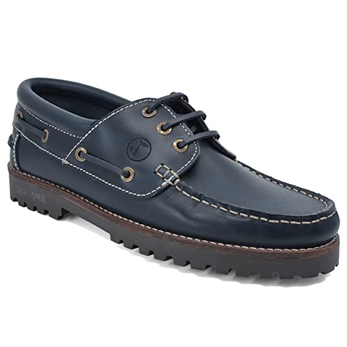 Seajure Herren Bootsschuhe Lubmin Marineblau Leder (Numeric_41) Cover