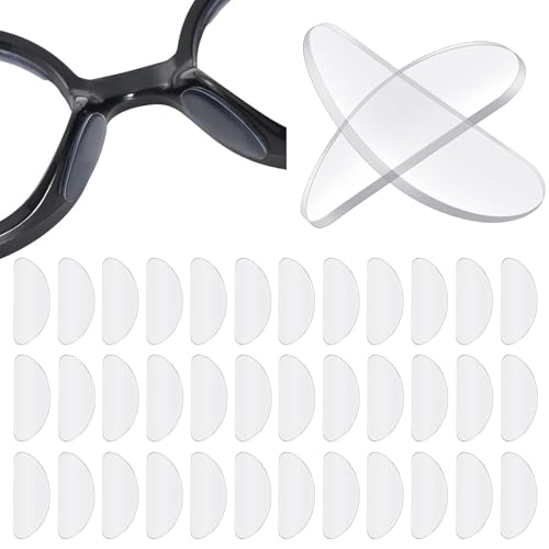 Almohadillas de Nariz para Gafas Silicona, 20 Pares Almohadilla de Nariz para Gafas, Almohadilla de Nariz Adhesiva, para Gafas y Gafas de sol Plaquetas Nasales