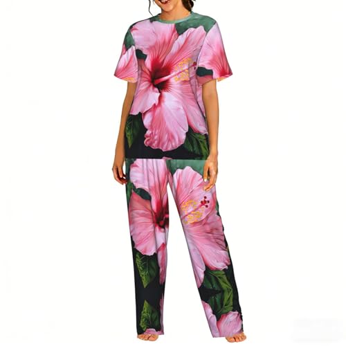 Pyjama parfait pour dormir et se détendre ensemble doux floral rouge