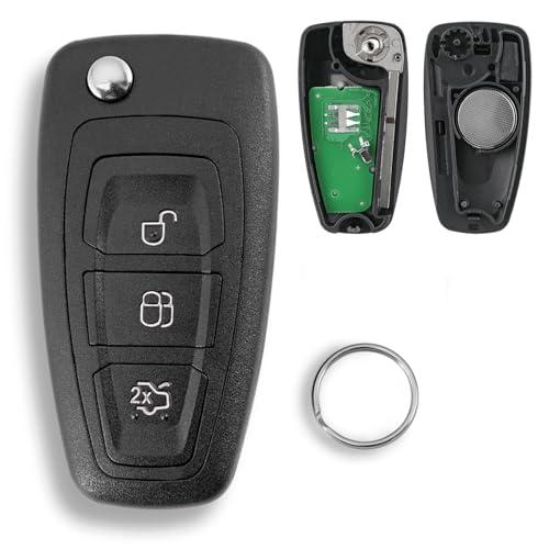 433MHZ FSK Clé de voiture à 3 boutons avec puce ID83 5WK49986 pour Ford C-Max Focus Galaxy Mondeo S-Max Transit Connect Transit Custom avec porte-clés