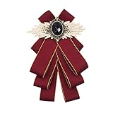 Topz red bow ties for men women wedding bowtie bowknot self tie bow brooch collar pin fashion cravat PreTied Neck Tie bowknot Bow Tie brooch for shirts (B red)