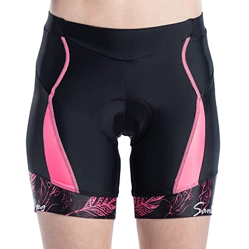 Santic Women's Cycling Shorts Padded 4D Bike Pants Bike Capris Bicycle Tights Hana Pink M #TOP5