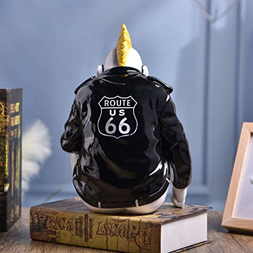 Micdecor - Cool Gorilla Route 66 Souvenir Desk Statue Rock & Roll Bar Statue Home Office Decor Polyresin Figurine Sculpture (Black) #TOP2