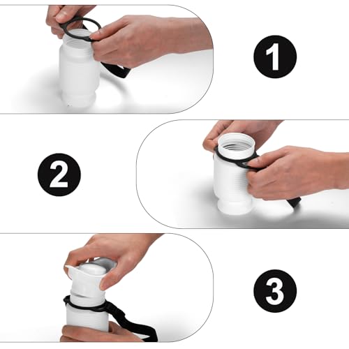 Set of 2 Portable Travel Urinal, Collapsible Urinals for Men and Women, Reusable Kids Potty, Personal Pee Bottle for Outdoor Camping, Long Road Trip and in Traffic (Black & White 01)