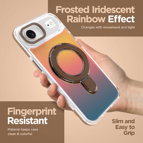 Image of Magnetic for iPhone Air 6.5 inch Case with Stand [Compatible with Magsafe] [Cute Fashion Fluorescent Design] [1 Screen Protector] Slim Translucent Matte Case for iPhone Air 6.5 inch 2025, Desert