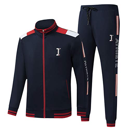 Track Jogging Suits for Men Set Running Sweatsuits 2 Piece Casual Tracksuits Joggers Outfits Workout Sports Jacket and Pants 2017 Navy XL Track Jogging Suits for Men Set Running Sweatsuits 2 Piece Casual Tracksuits Joggers Outfits Workout Sports Jacket and Pants 2017 Navy XL
