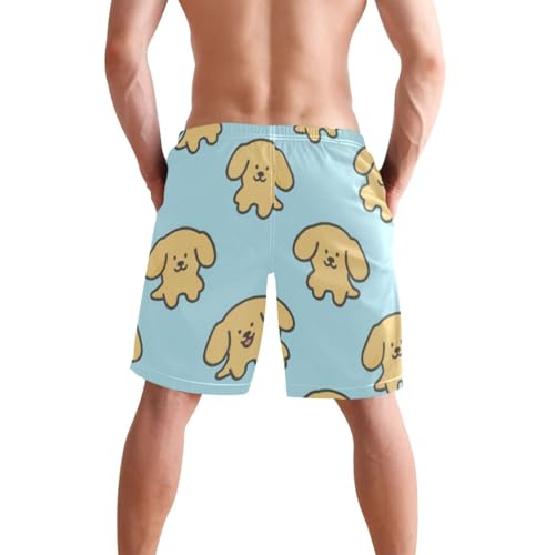 Blue Cartoon Dog Men Shorts Casual Double Layer Mens Shorts with Compression 8”/ 9” Long XL Plus Size Beach Volleyball3
