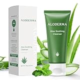 Aloderma Soothing Cleanser for Sensitive Skin Made with 76% Organic Aloe Vera and Allantoin to Calm & Gently Cleanse Damaged Skin, 3.5oz