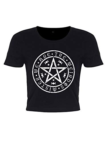 Image of Grindstore Women's We are The Weirdos Mister Pentagram Black Crop Top