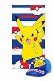 MARUKATSU Pokémon Pack Playa Niño Toalla 140x70 cm + Gorra Ajustable – Set Verano Infantil Piscina Playa Vacaciones Regalo Niños Pikachu