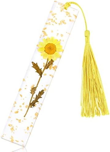 PROUSKY Resin Bookmark Pressed Flower Bookmark, Resin Flower Bookmark, Dried Flower Bookmark for Women Readers Teachers Students Gift, Pink