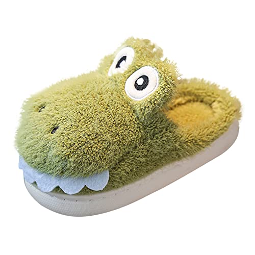 Kids Fuzzy Winter Indoor Slippers, Warm Cozy Plush Household Shoes for Little Girls Boys Soft Lined Bedroom Shoes