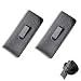 KGCGJVB 2 Packs Glasses Case with Clip Soft Black Leather Eyeglass Pouch with Plastic Flex Slide-In Pocket Belt Clip Holder for Eyeglasses and Sunglasses Eye Protectors Cases for Men Use