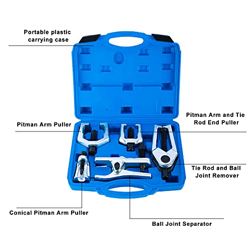 Btshub 5-In-1 Ball Joint Separator, Pitman Arm Puller, Tie Rod End Tool, Front End Service Tool Set #TOP6