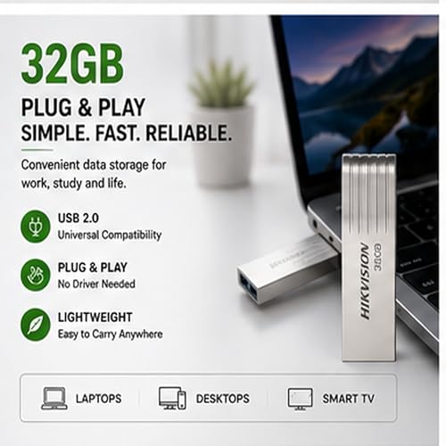 Image of HIKVISION M225 32GB USB 2.0 Metal Pen Drive | Compact & Durable Flash Drive for Laptop and PC