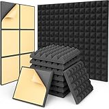 [timothy] 吸音材 吸音パネル ピラミッド型 吸音スポンジ 防音材 防音パネル 防音シート 12枚セット 24枚セット 30×30×5cm 高密度 極厚 難燃 ウレタンフォーム 吸音ボード 騒音対策 音質改善 両面テープ付き 施工簡単 自宅録音 DTM 防音壁 スタジオ ピアノ室 会議室 ホームシアター ゲーム実況 テレワーク 黒 (24枚セット)