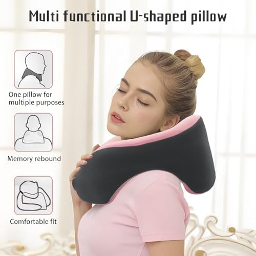 Almohada de espuma viscoelástica para cuello rosa miniatura 2