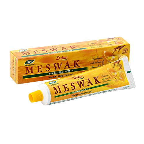 Dabur Meswak Toothpaste - Fluoride Free Toothpaste, for Oral, Gum Health & Dental Care. with Miswak Essence, Daily for Oral Care (Pack of 3)