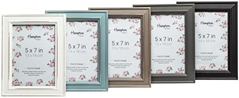 Hampton Frames PALOMA Distressed Shabby Chic Picture Photo Frame White 5x7 (13x18cm) PAL301957W