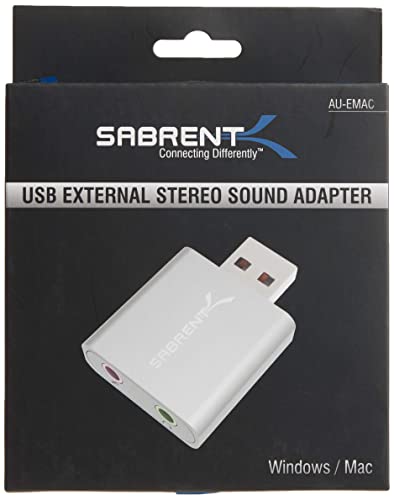 SABRENT Aluminum USB External Stereo Sound Adapter for Windows and Mac. Plug and Play No Drivers Needed. [Silver] (AU-EMAC) - Thumbnail 2