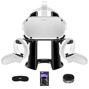 SARLAR VR Stand, Display Holder for Oculus Quest 2/ Quest/ Rift S/ Valve Index Headset and Touch Controllers Accessories