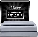 Silvery Silver Infused Bed Sheets Set - Ultra-Soft Temperature-Regulating Fabric with Self-Cleaning Technology™ that Stays Fresh 3X Longer for Hygienic Sleep