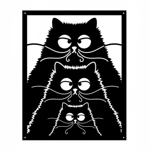 Decoración de pared gato metálico para transformar estancias con diseño moderno