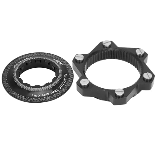 Tbest - centerlock to 6 Adapter,Bike Disc Brakes Center Lock Adapter, Center Lock Hubs Aluminium Alloy 6 Bolts Centre Lock Disc Rotor ASet Accessory (Black)
