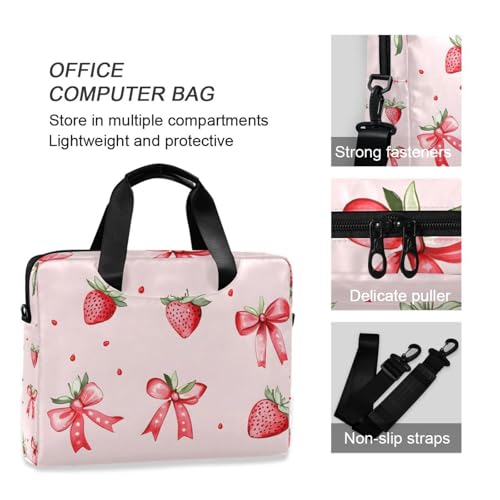 Maletín para portátil con diseño de fresa rosa 13-15.6 pulgadas miniatura 6