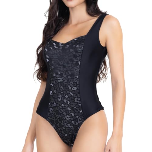 Maiô Natação Feminino Controle de Barriga Hidroginástica Praia Piscina Recorte Estampado Animal Prin