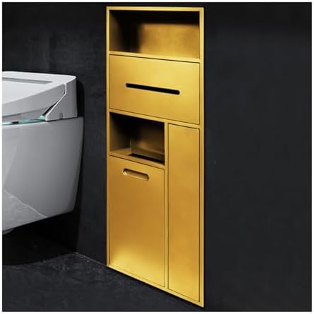 Waterproof Stainless Steel Bathroom Shelf, Wall-Mounted Recessed Storage Rack for Shampoo & Toiletries, 25.6"x11.8"x5.5" - Perfect Wet Room Organizer