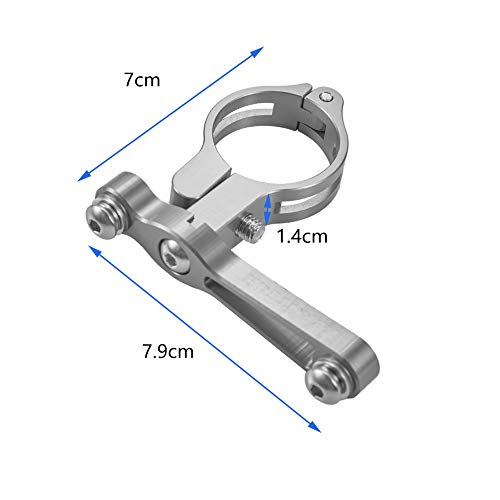 Kbrotech Bicycle Water Bottle Cage Holder Mount Adapter Adjustable Compatible Bike Handlebar Seatpost Fork Ultra Strong 7075 Aluminum Alloy CNC Machined (Sigle Gray)