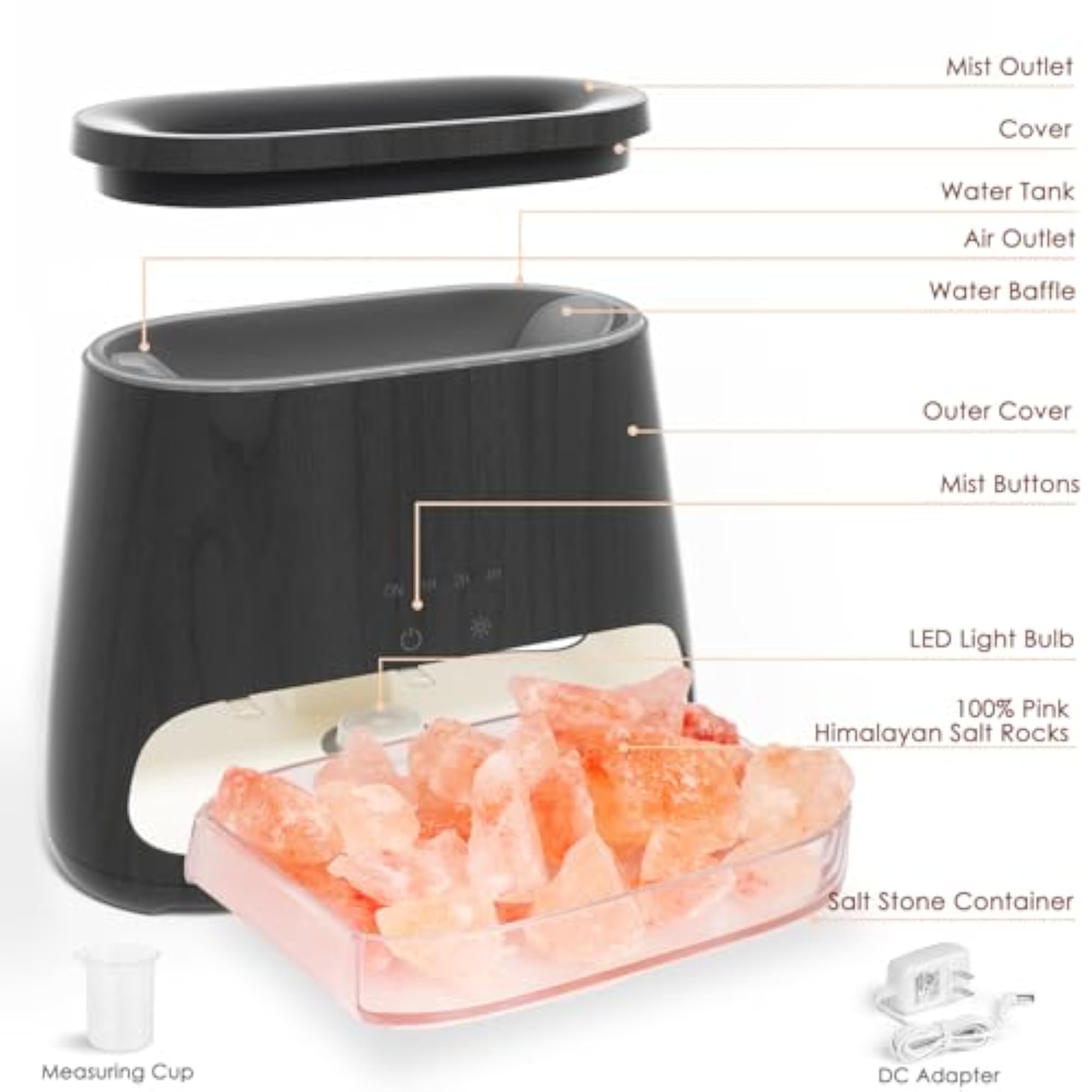 2-in-1 Himalayan Salt Lamp & Essential Oil Diffuser
