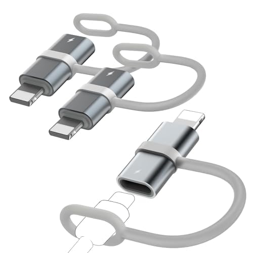 Oliveria Lightning auf USB C Adapter (3Stück) 36W Schnelles Laden Lightning auf USB C Adapter mit Anti Verlust Seil für iPhone 15/15 Pro Max/15 Plus, Google Pixel 7/6/5/4,Nicht für OTG/Audio