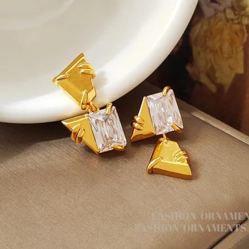 Pendientes stud mujer irregular asimétrico cómodos que no pesan nada 2