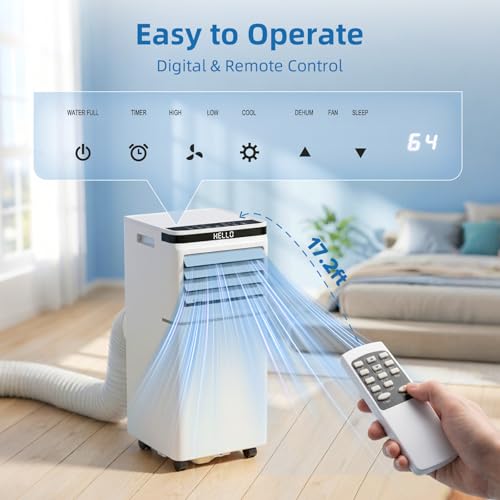 Image of Antarctic Star 8500 Btus ASHRAE Portable Air Conditioner (5000 Btus SACC) | 3-in-1 Portable Ac Unit with Sleep Mode, Digital Display & Remote Control, 24H Timer, Bedroom & Office